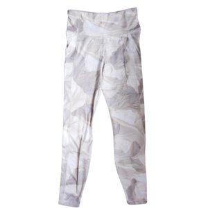 All In Motion Leggings Cream Taupe White Pattern Size Small and Medium